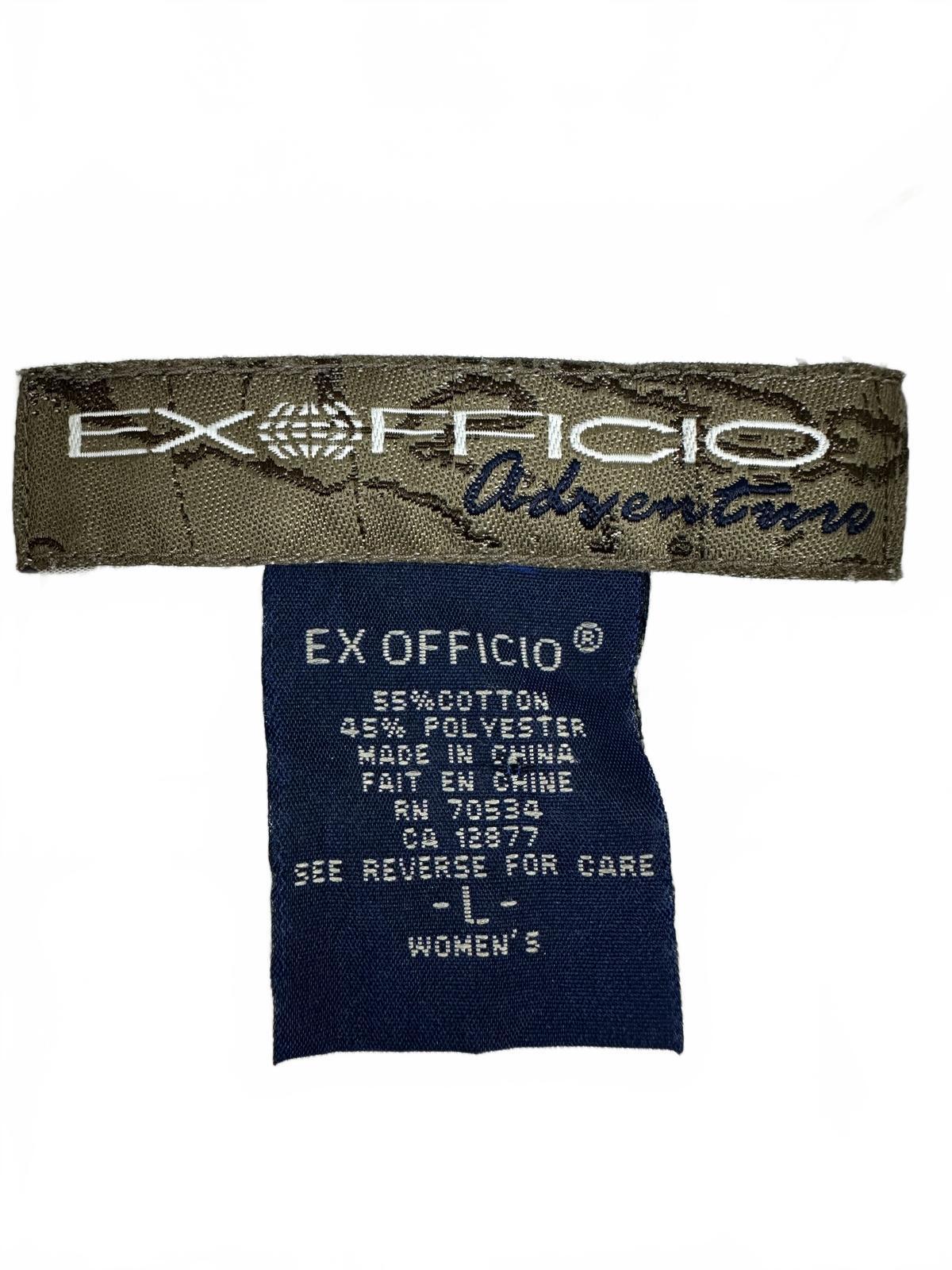 Ex Officio Adventure Button Up Shirt Beige Casual Travel Utility