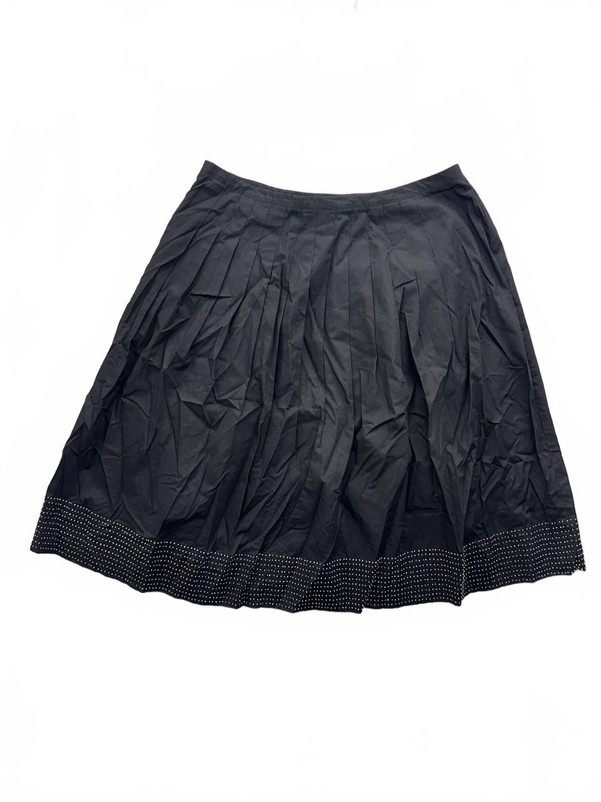 Talbots Vintage Black Pleated Skirt with Beaded Hem