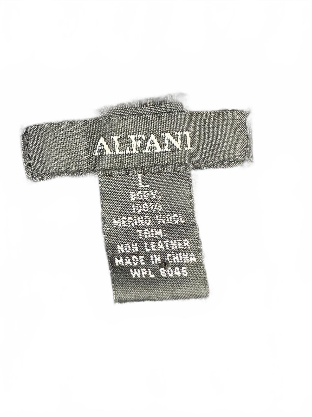 Alfani Gray Merino Wool Cardigan Sweater Cozy Ruffled Collar Layer
