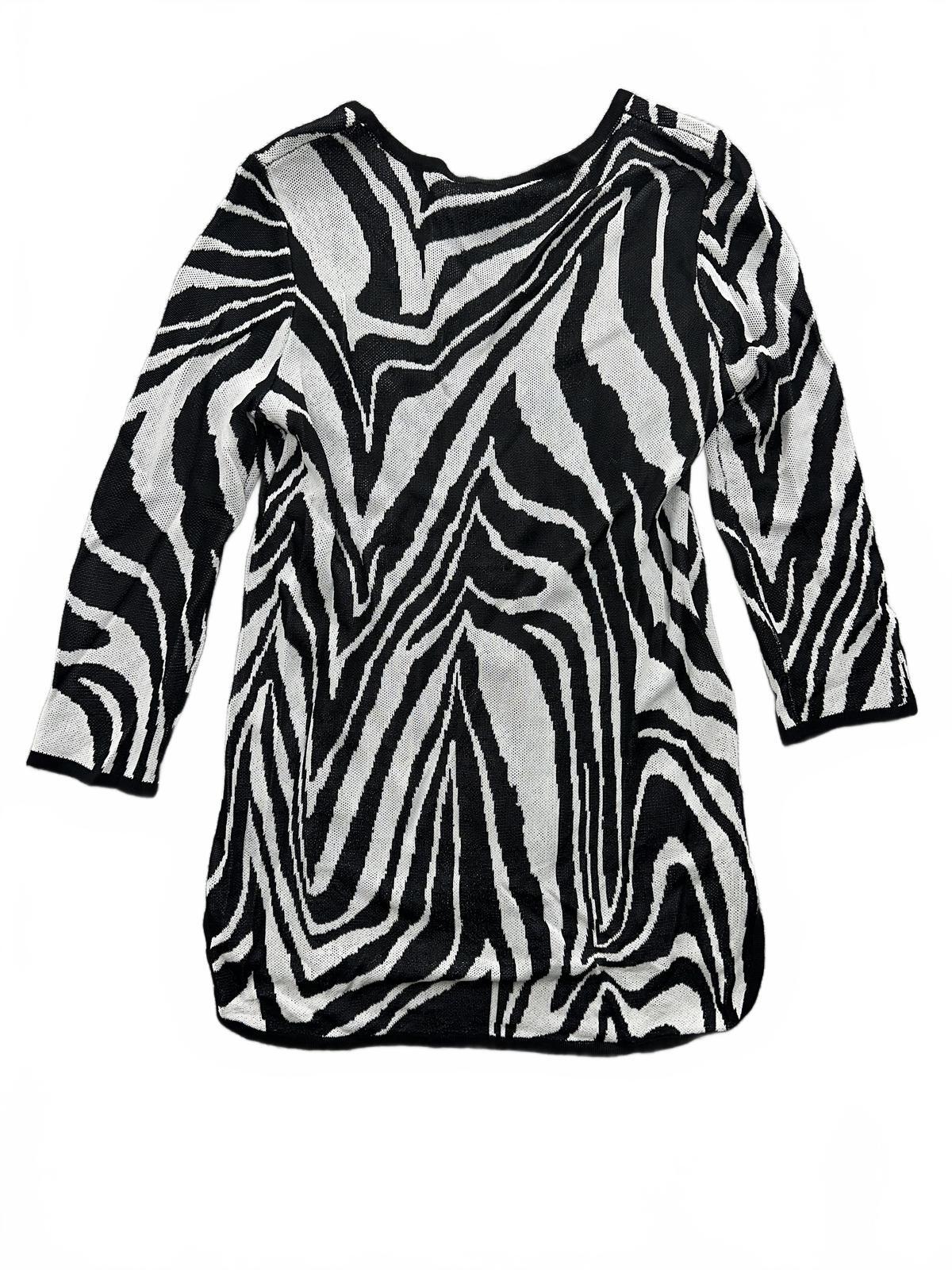 Chico's Black and White Zebra Print Lightweight Sweater