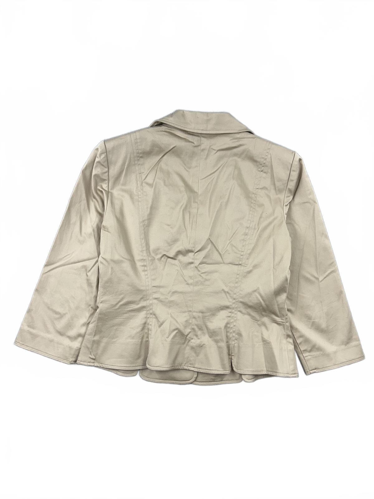 Sandra Darren Beige Tailored Blazer Y2K Office Coquette Girl 3/4 Sleeve