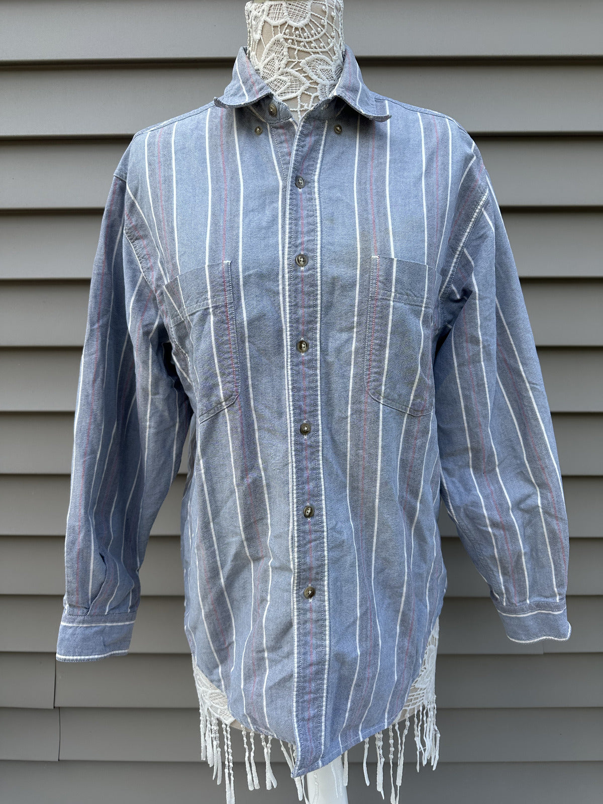 Eddie Bauer Vintage Striped Button Up Shirt