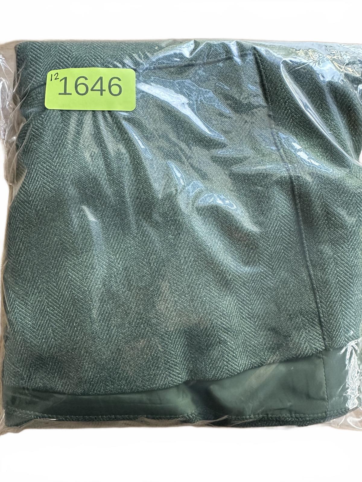 Le Suit Brand Green Herringbone Flared Hem Skirt Vintage Inspired A Line