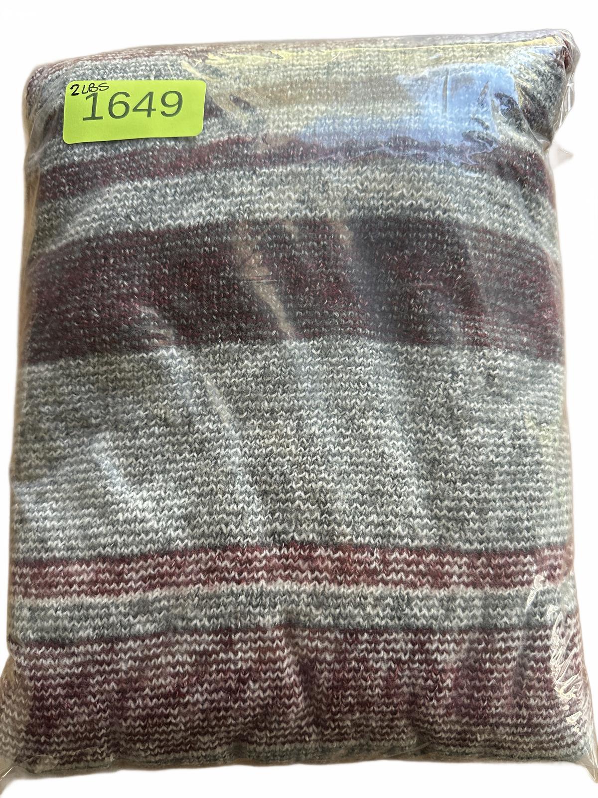 Natural Reflections Cozy Striped Cardigan Sweater in Gray and Burgundy