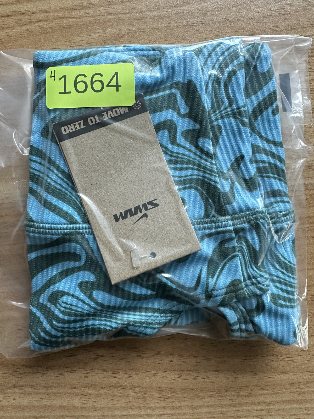 NWT Nike Swim High Waist Bikini Bottoms Blue Green Swirl Y2K Retro Sustainable