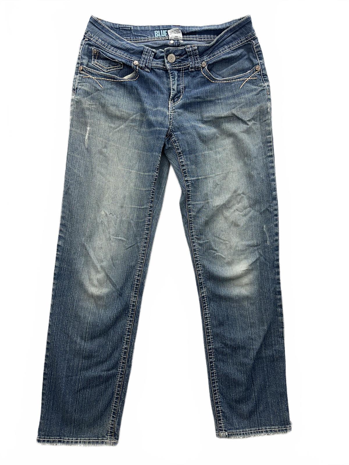 Blue Cast Denim Vintage Straight Leg Jeans Classic Denim Casual