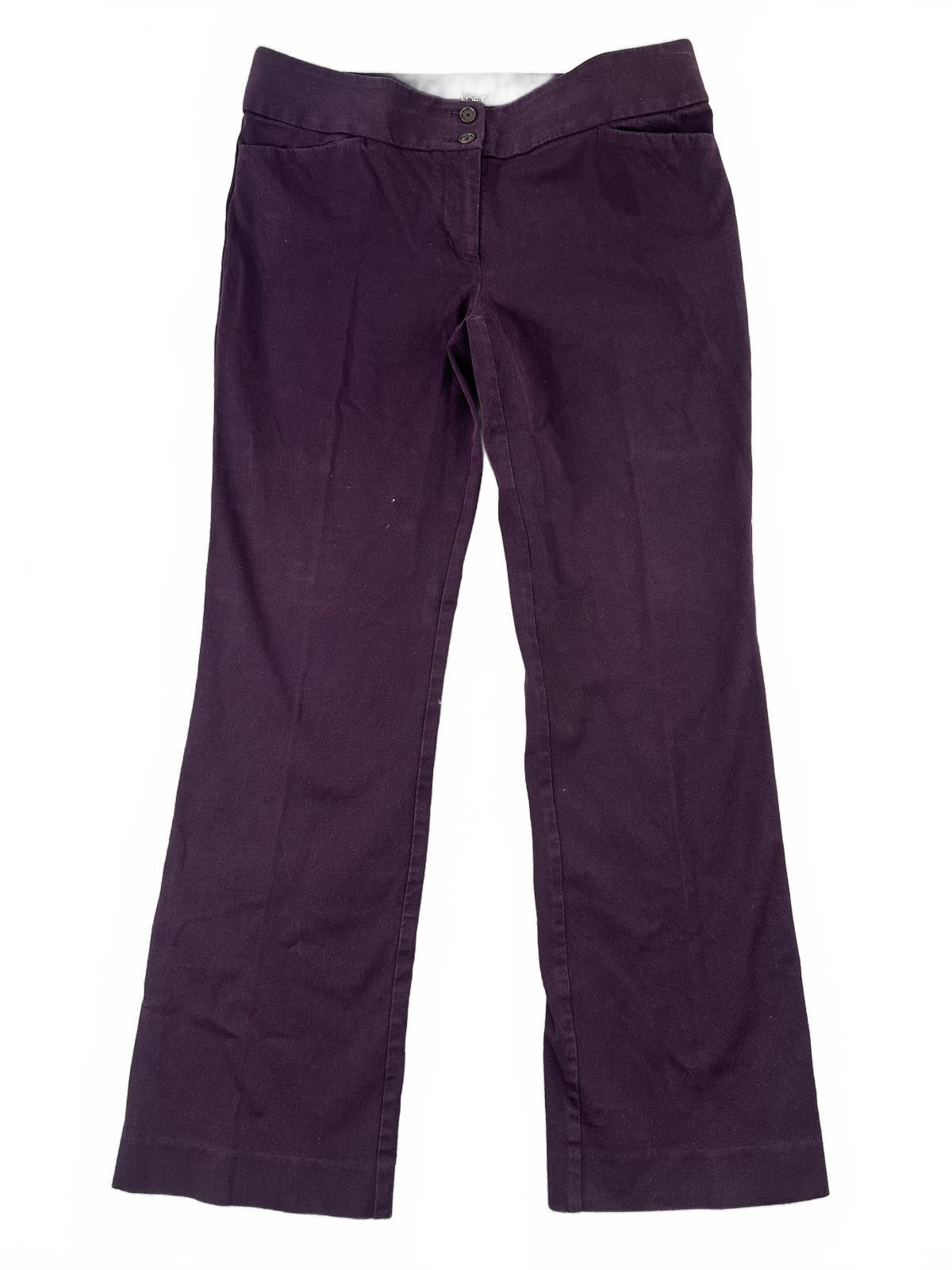 Ann Taylor LOFT Marisa Boot Cut Pants Purple Tailored Office