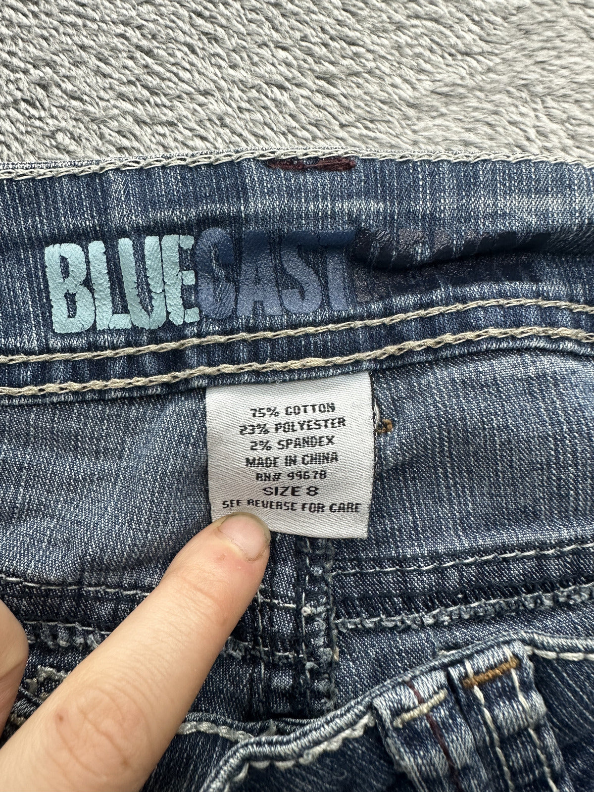 Blue Cast Denim Vintage Straight Leg Jeans Classic Denim Casual