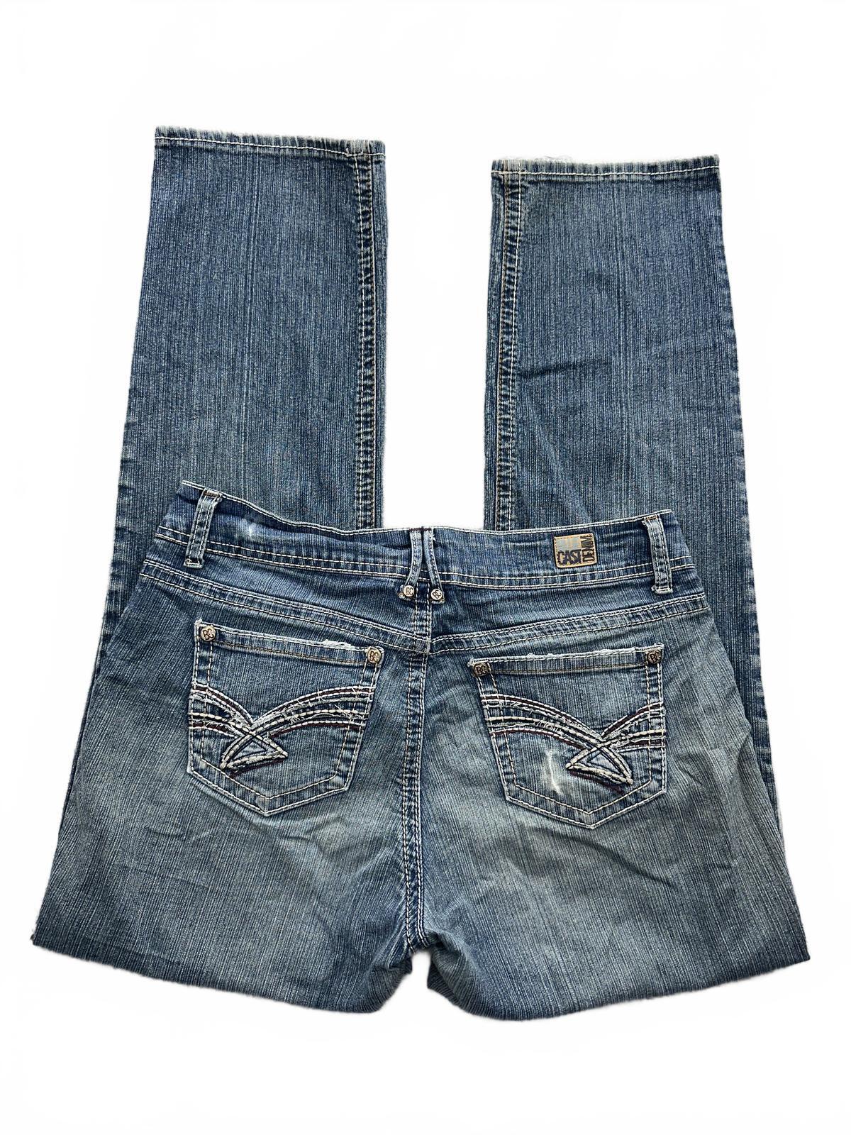 Blue Cast Denim Vintage Straight Leg Jeans Classic Denim Casual