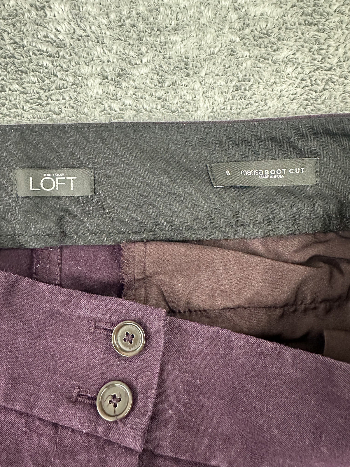 Ann Taylor LOFT Marisa Boot Cut Pants Purple Tailored Office