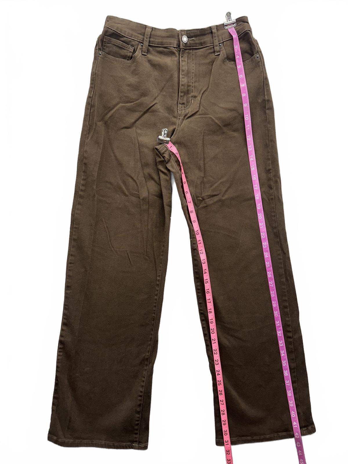 No Boundaries Brown Straight Leg Pants Casual Everyday Wear Elastic Waist