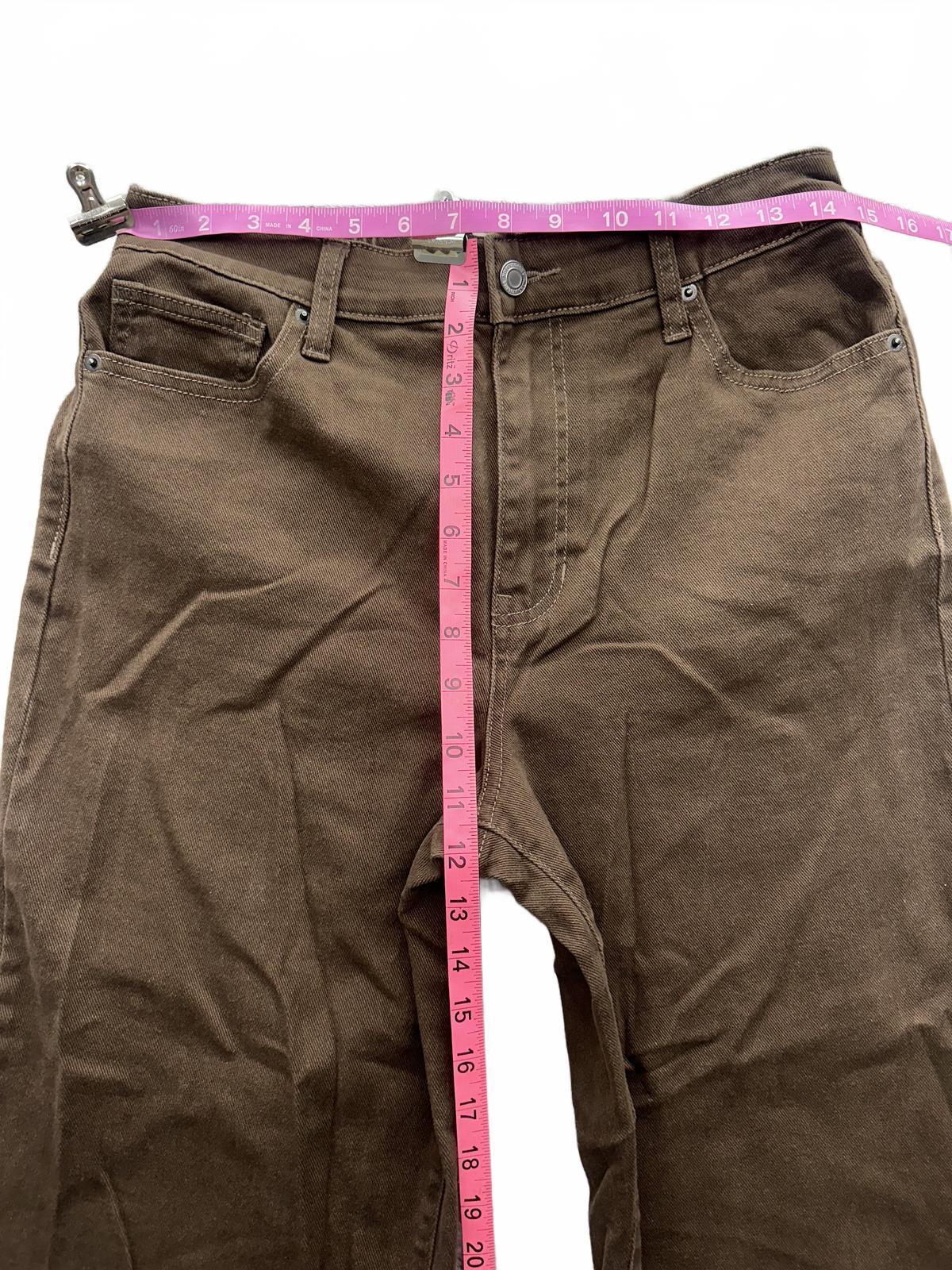No Boundaries Brown Straight Leg Pants Casual Everyday Wear Elastic Waist