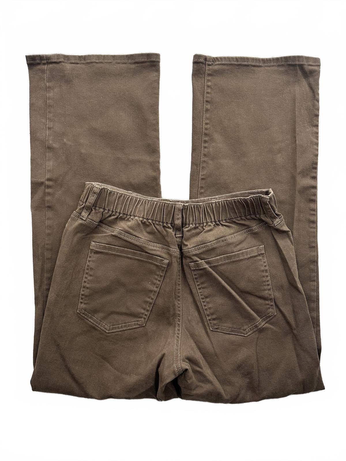 No Boundaries Brown Straight Leg Pants Casual Everyday Wear Elastic Waist