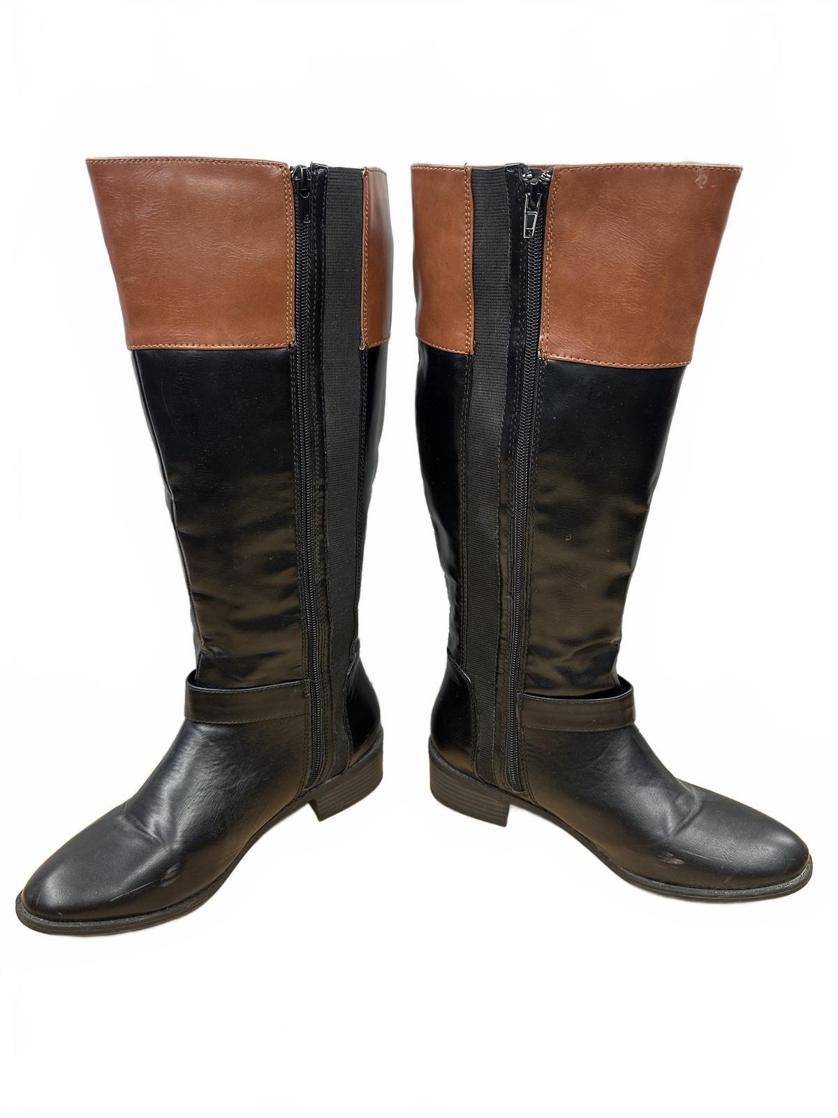 Rampage Two Tone Brown and Black Knee High Boots