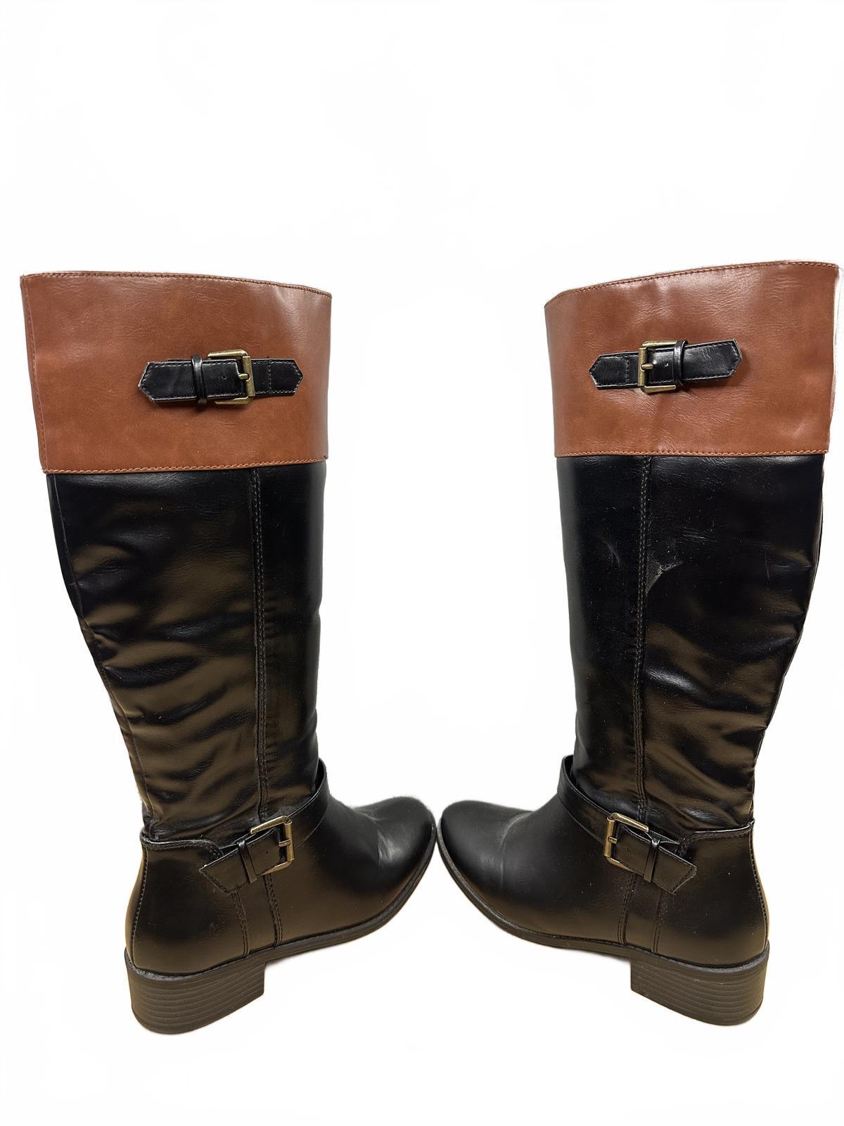 Rampage Two Tone Brown and Black Knee High Boots