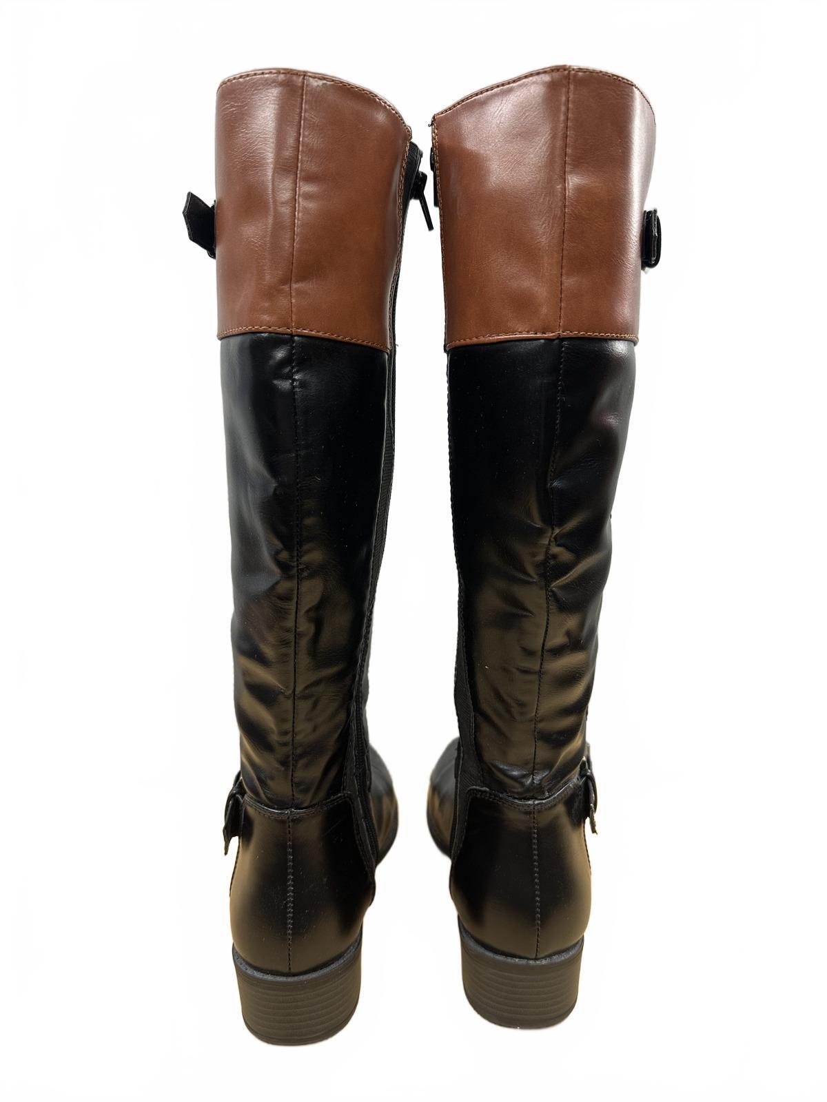 Rampage Two Tone Brown and Black Knee High Boots