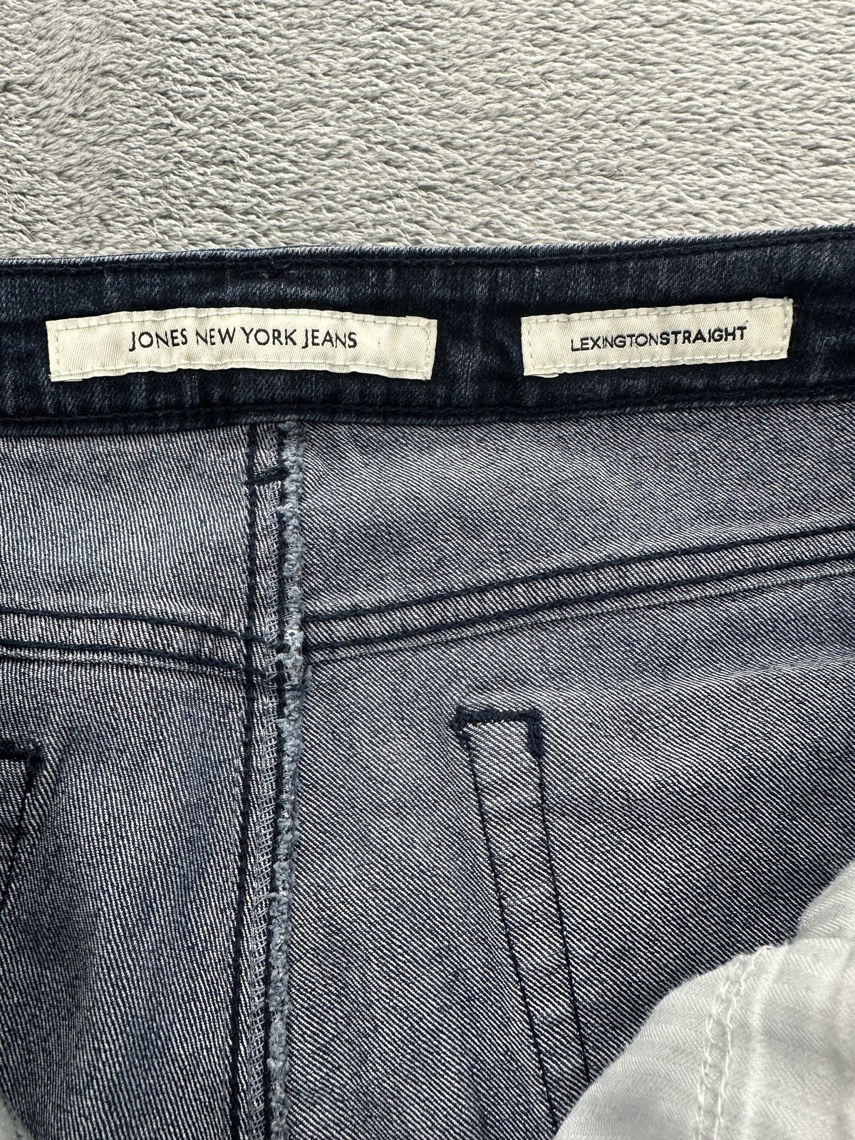 Jones New York Jeans Lexington Straight Medium Blue Denim Straight Leg