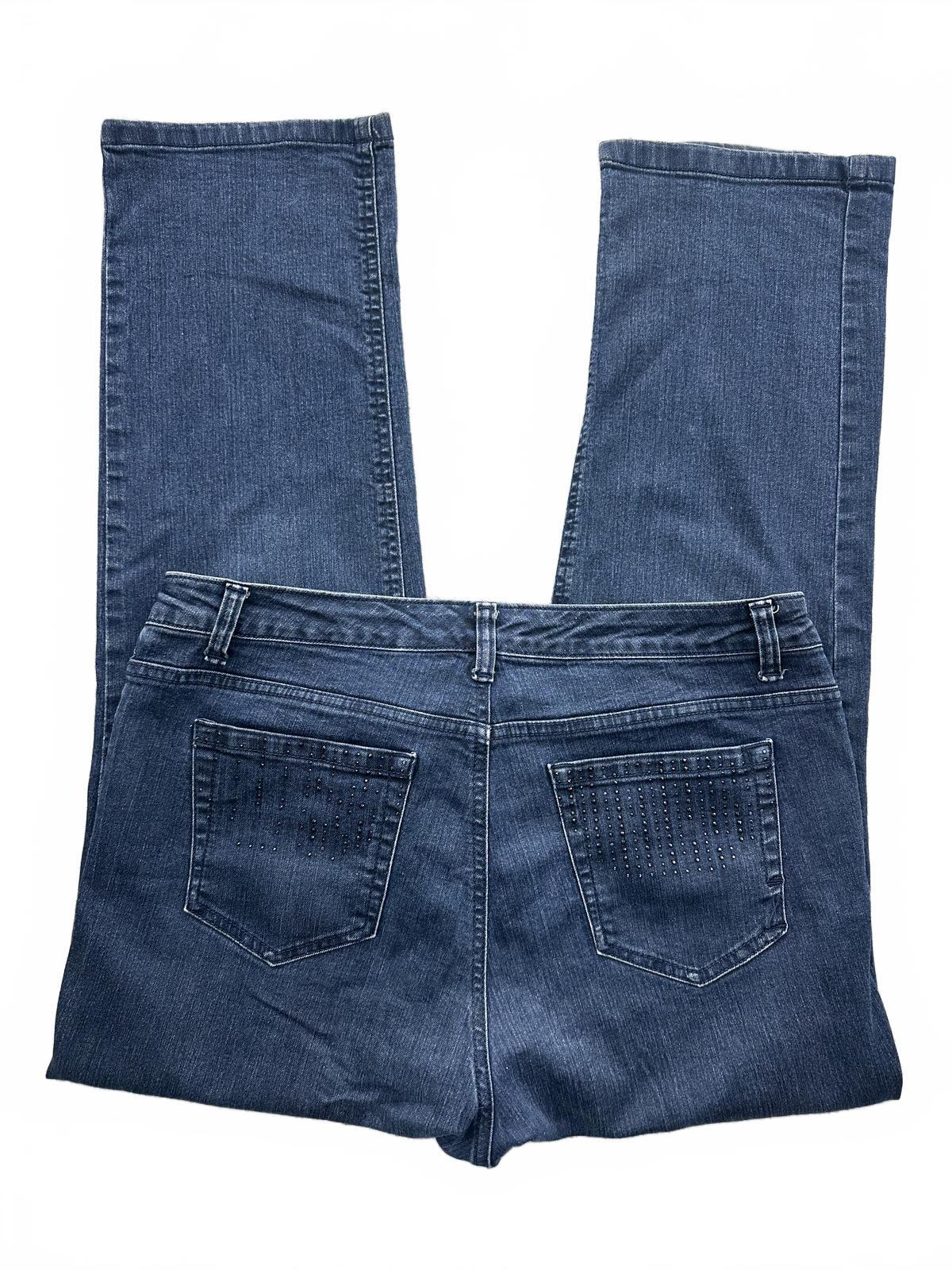 Jones New York Jeans Lexington Straight Medium Blue Denim Straight Leg