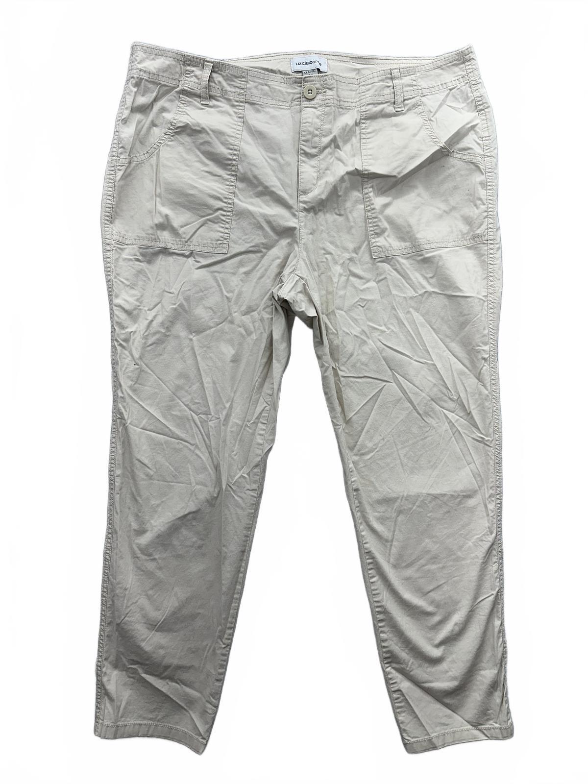 Liz Claiborne Classic Beige Cargo Pants Straight Leg