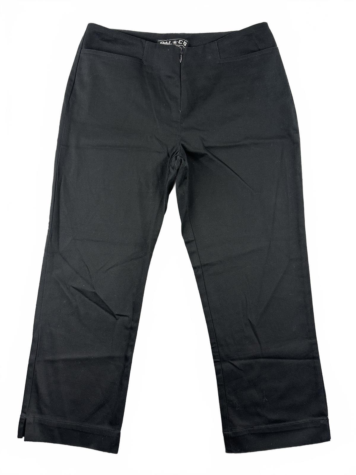 Pal+Co Black Tailored Stretch Cotton Pants Cropped Office Casual Indie