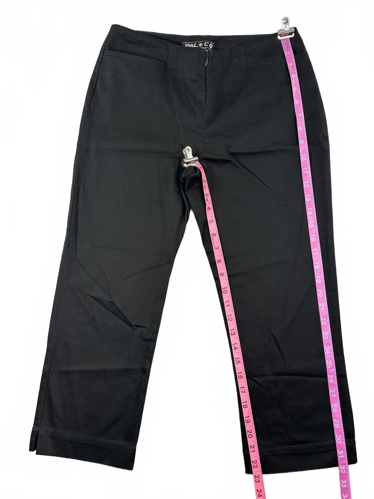 Pal+Co Black Tailored Stretch Cotton Pants Cropped Office Casual Indie