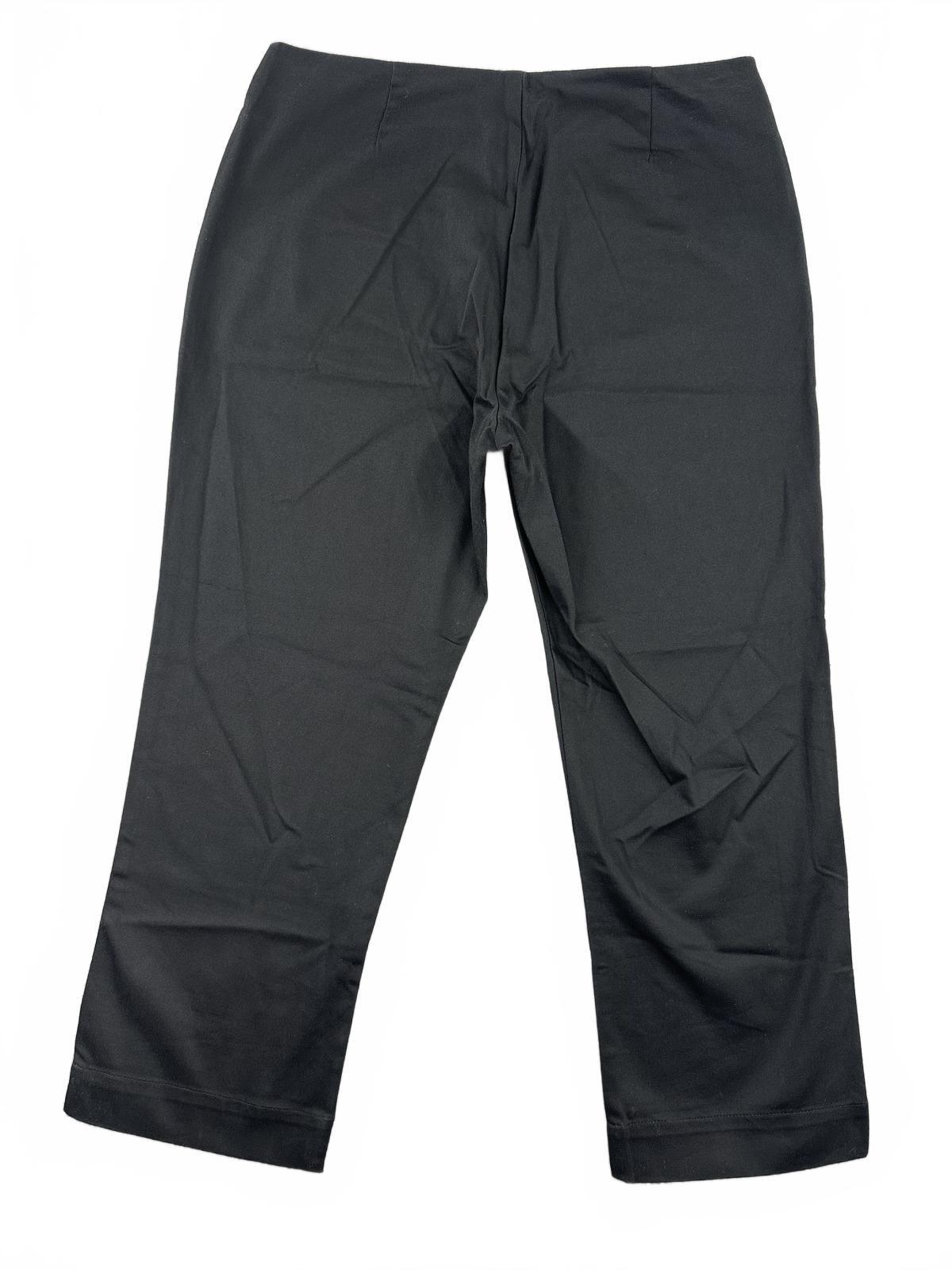 Pal+Co Black Tailored Stretch Cotton Pants Cropped Office Casual Indie