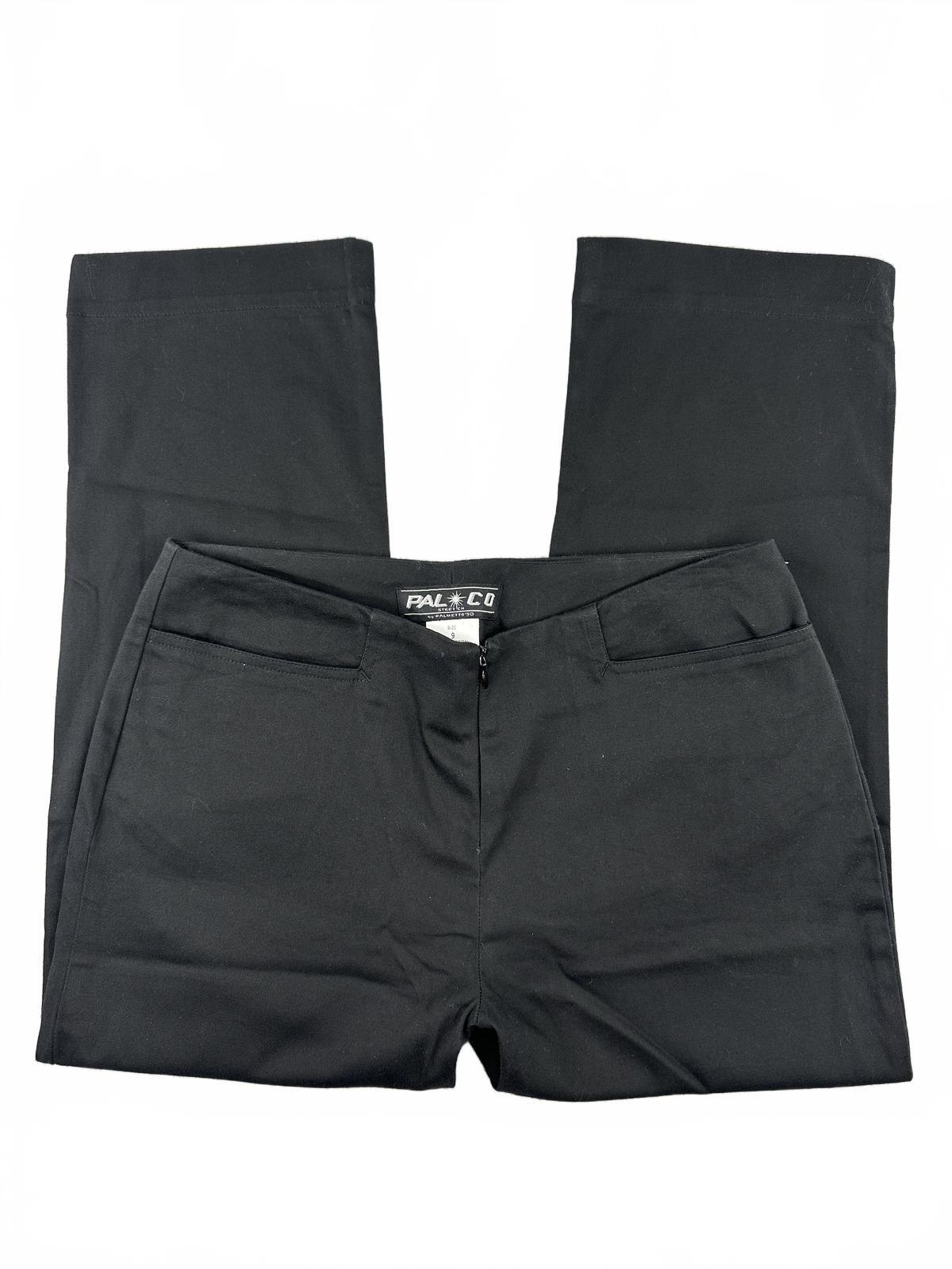 Pal+Co Black Tailored Stretch Cotton Pants Cropped Office Casual Indie
