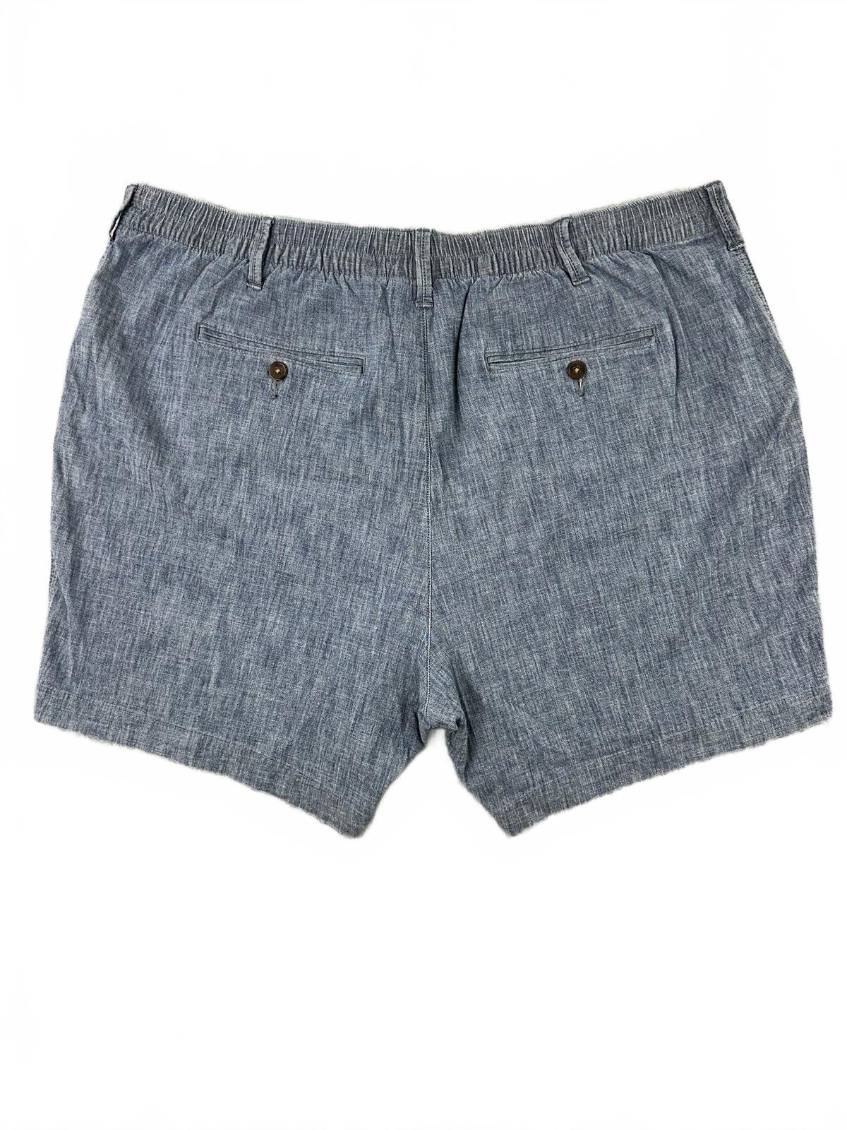 Lands' End Blue Gray Linen Blend Casual Summer Shorts Elastic Waist