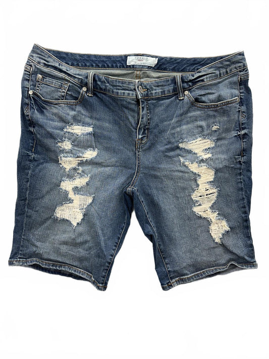 Torrid Distressed Denim Shorts Blue Ripped Y2K Style Casual