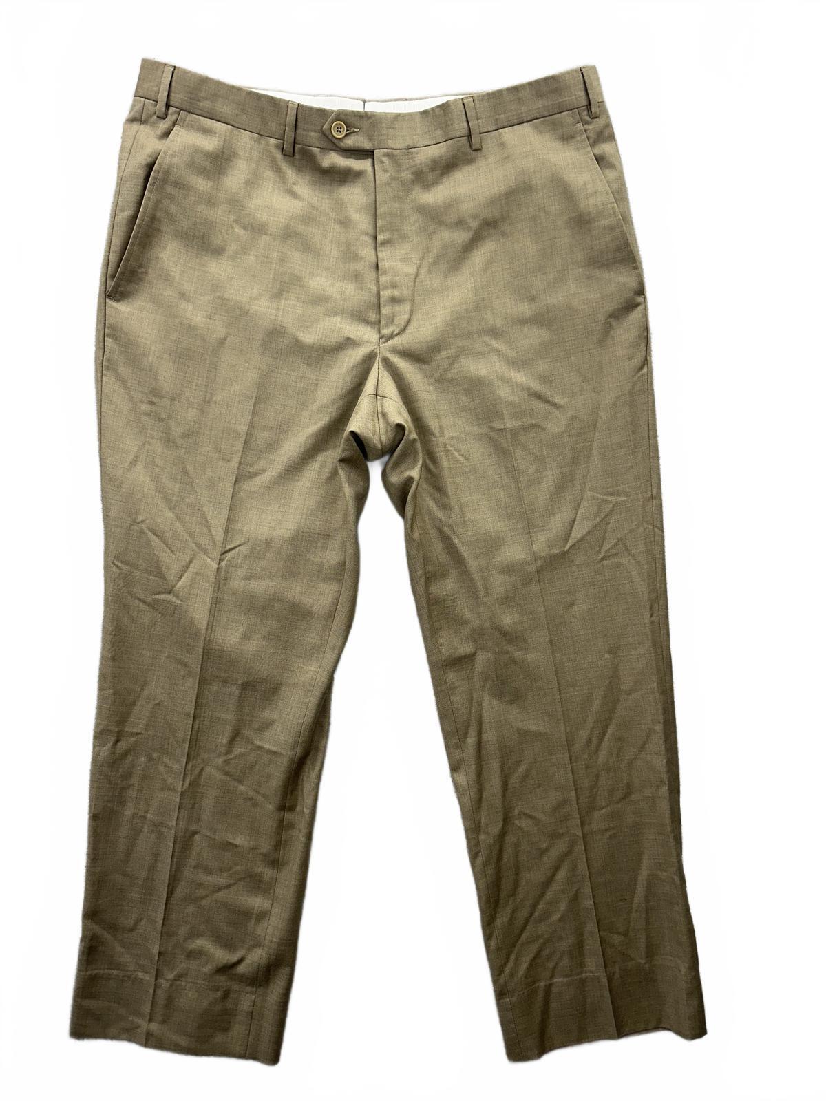Santorelli Luxury Serge Tan Dress Pants Classic Tailored Fit