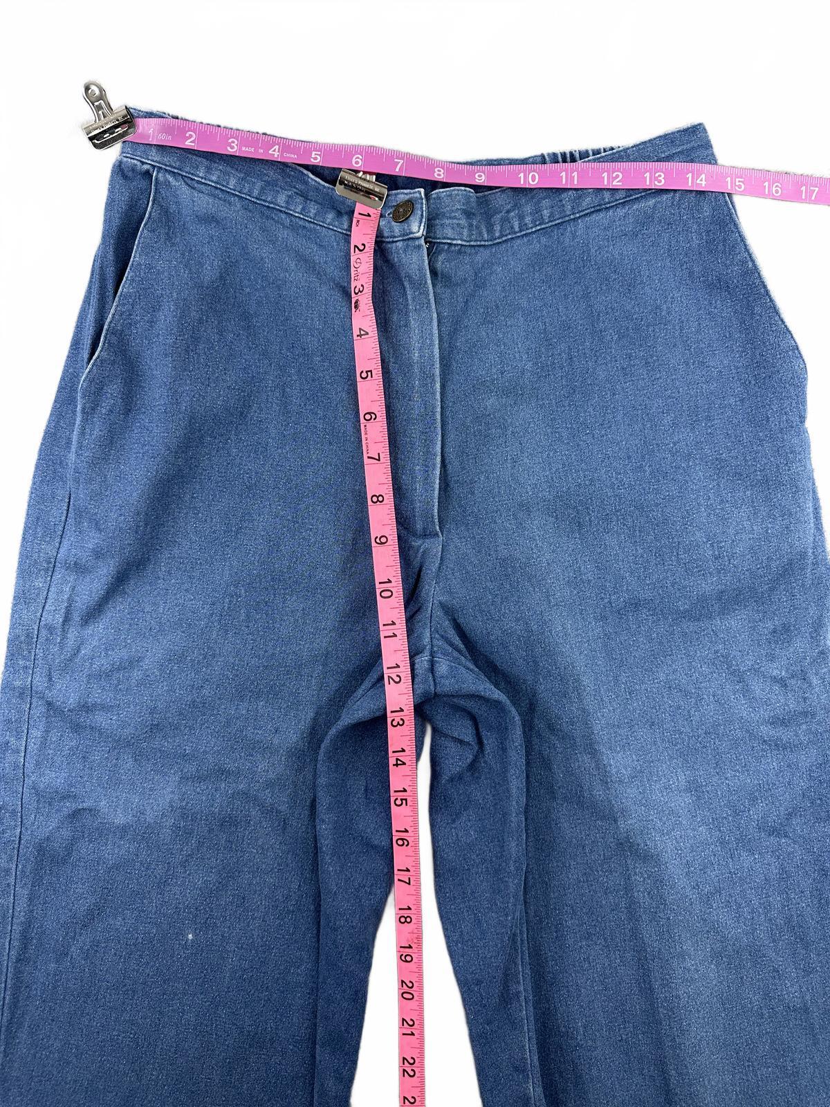 Alfred Dunner Vintage Embroidered Denim Capri Pants with Floral Detail and Relax