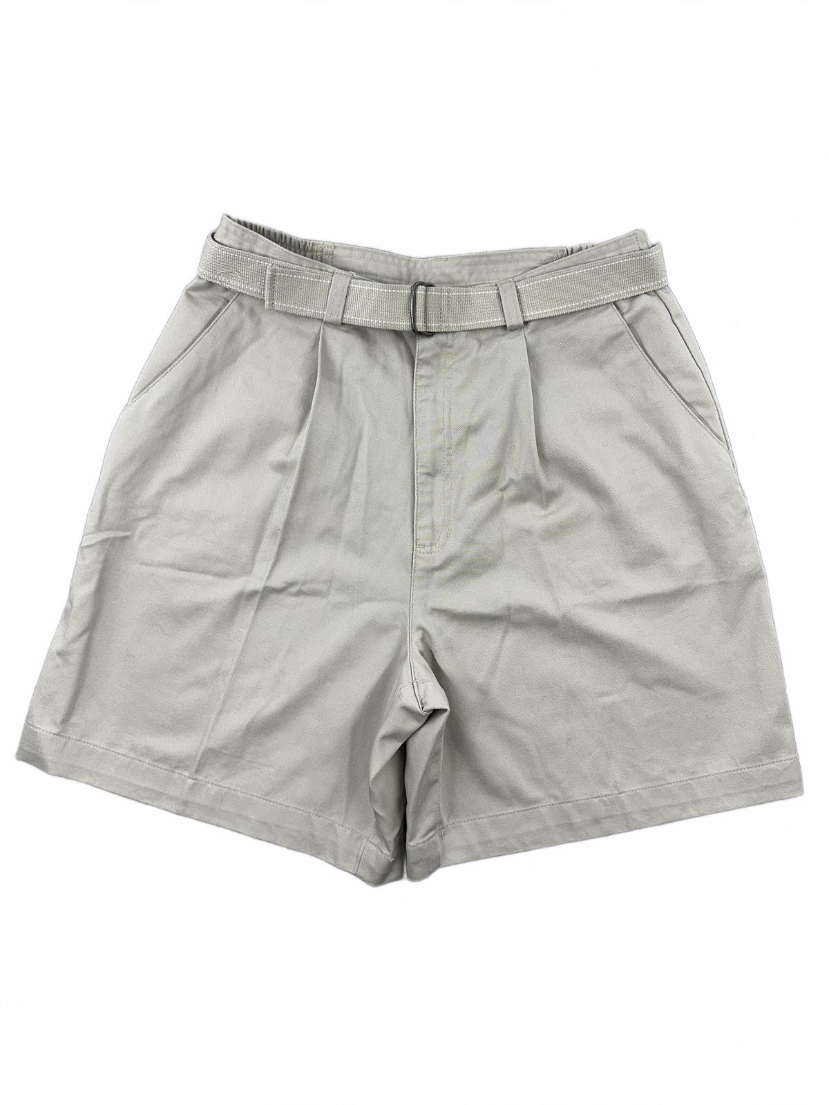 St. John's Bay Beige Cotton Casual Shorts with Built In Belt Classic Preppy