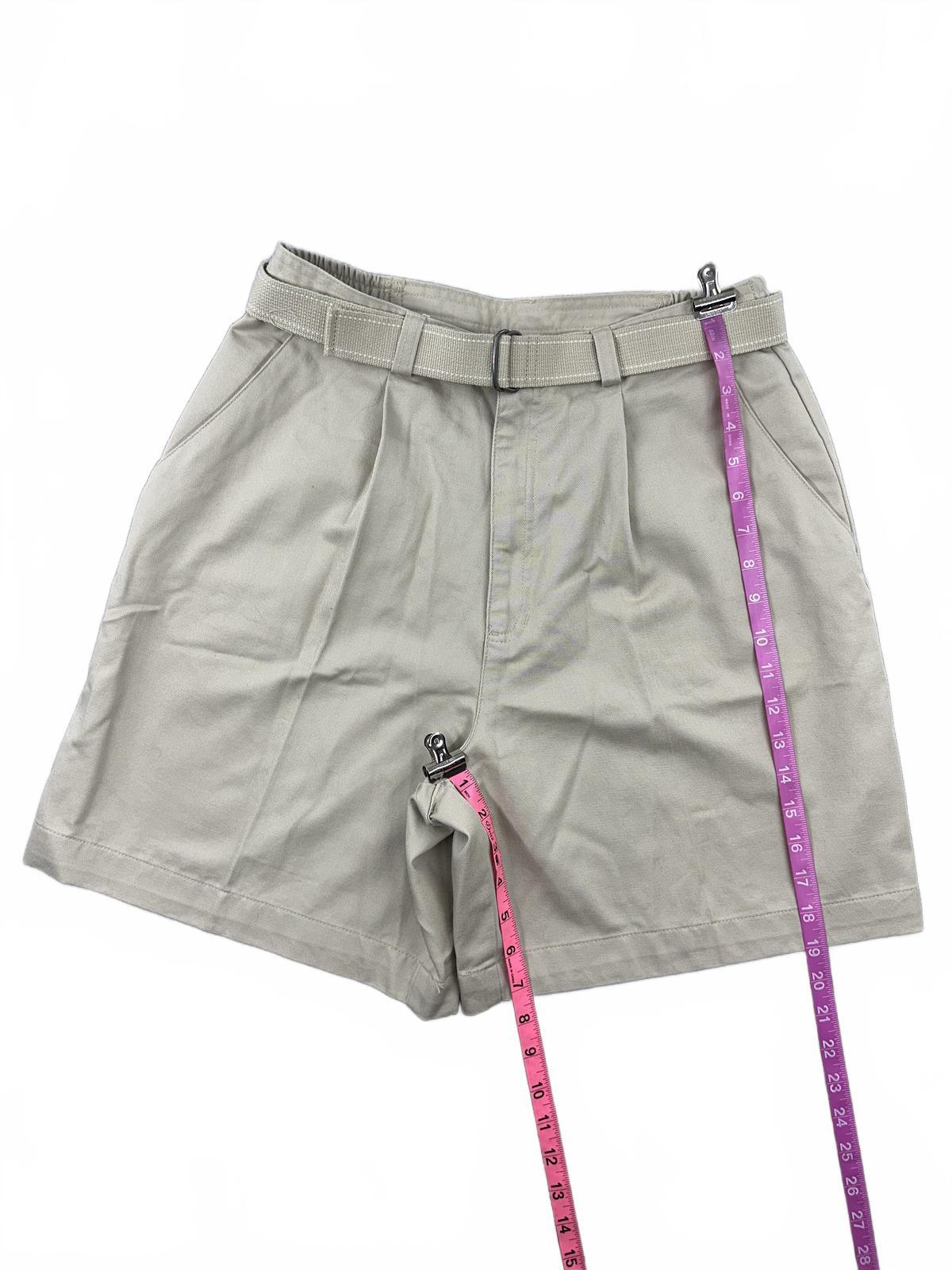 St. John's Bay Beige Cotton Casual Shorts with Built In Belt Classic Preppy