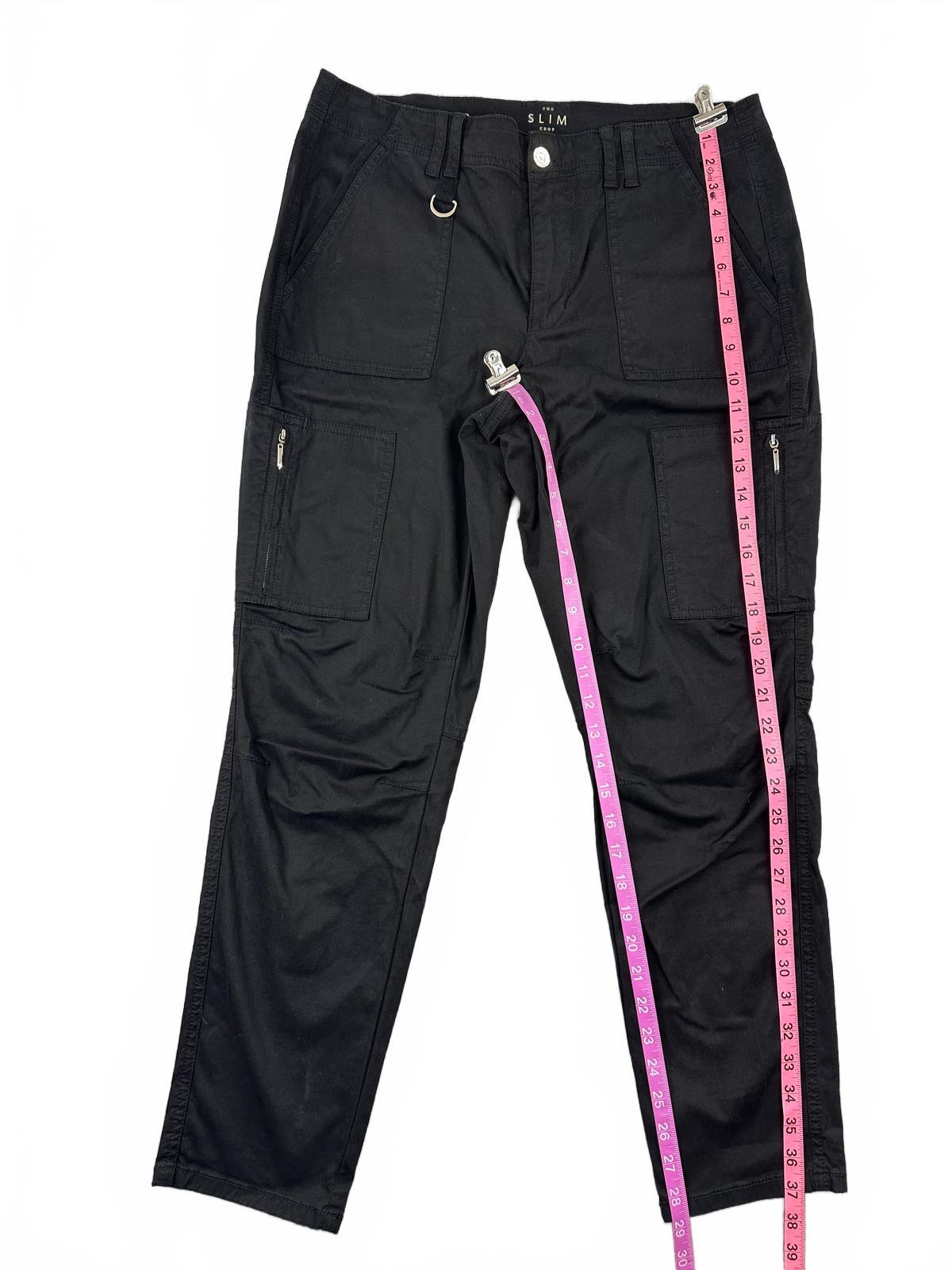 The Slim Crop Black Slim Crop Utility Pants with Multiple Pockets
