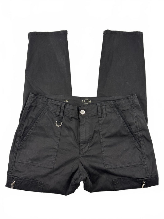 The Slim Crop Black Slim Crop Utility Pants with Multiple Pockets