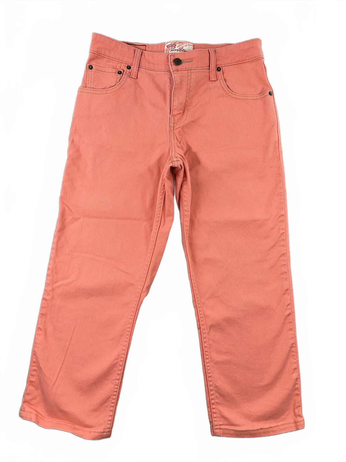 Levi Strauss Signature Coral Pink Stretch Cotton Jeans Straight Leg