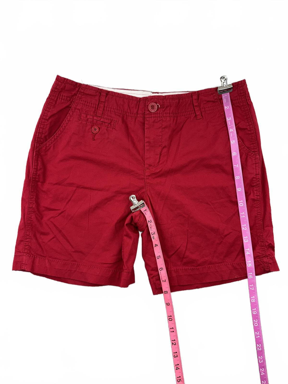 Faded Glory Red Cotton Blend Casual Shorts with Button Pockets