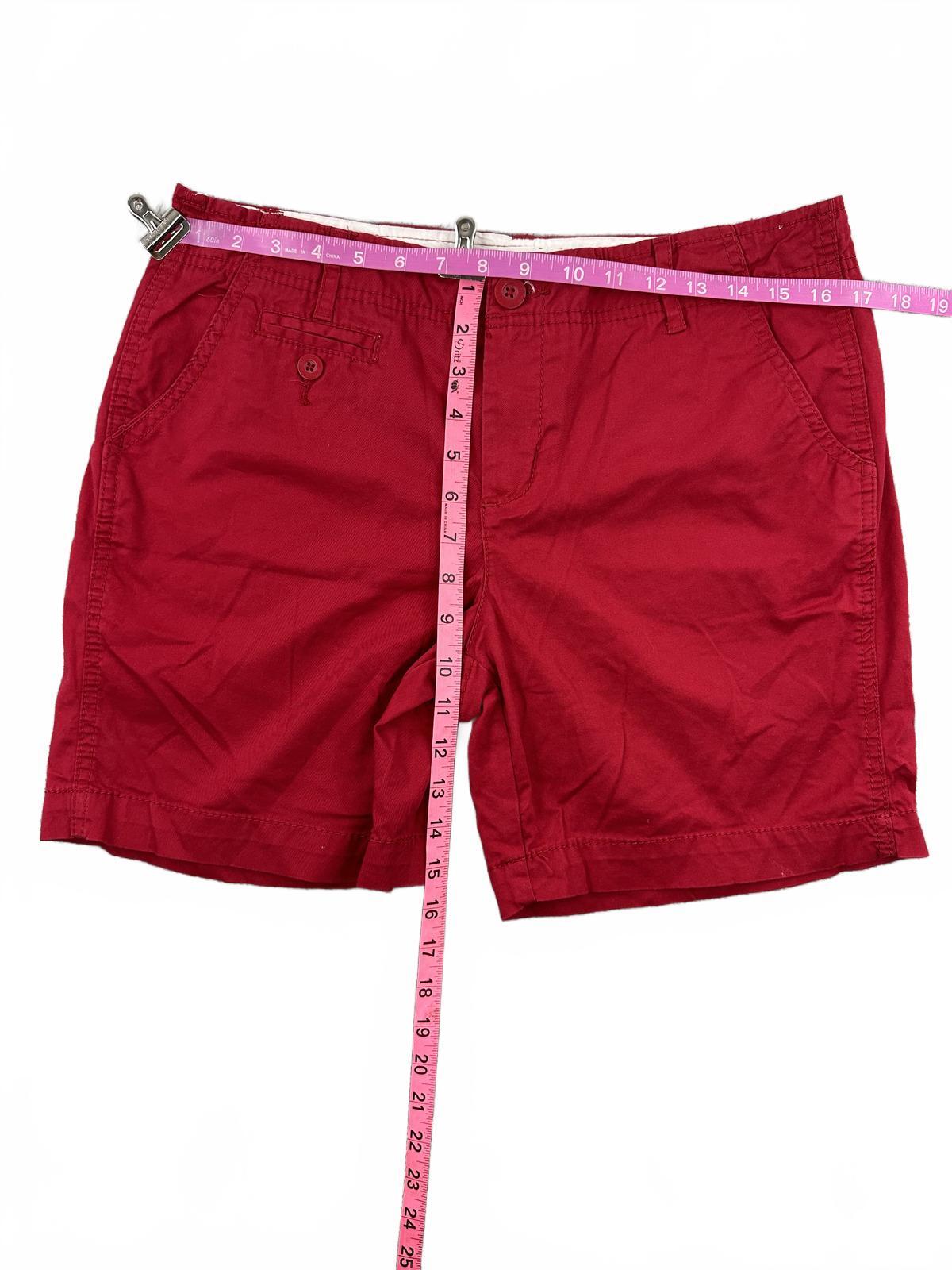 Faded Glory Red Cotton Blend Casual Shorts with Button Pockets