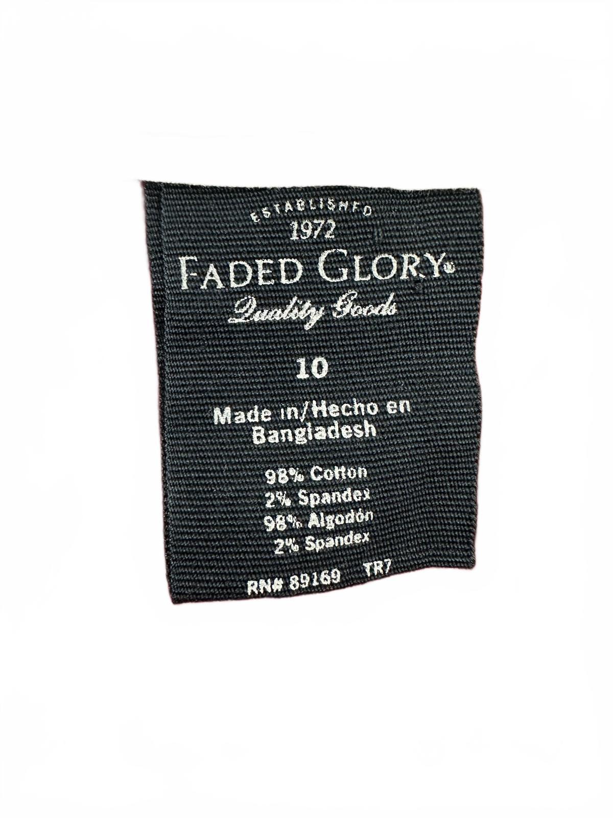 Faded Glory Red Cotton Blend Casual Shorts with Button Pockets