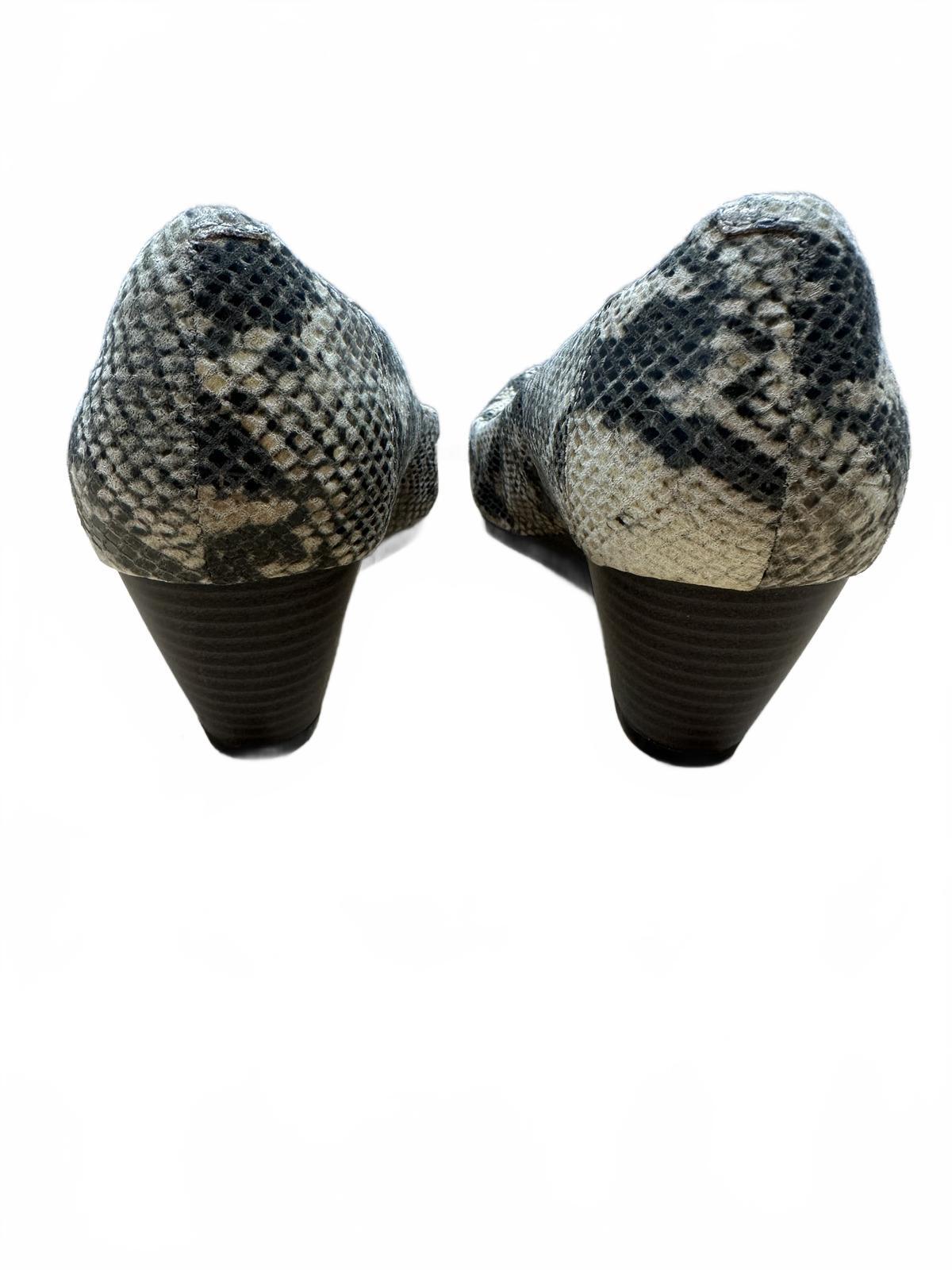 Clarks Snake Print Wedge Pumps Comfortable Chic Statement Footwear