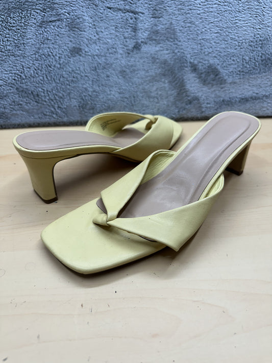 A New Day Yellow Heeled Sandals Y2K Square Toe Twisted Strap