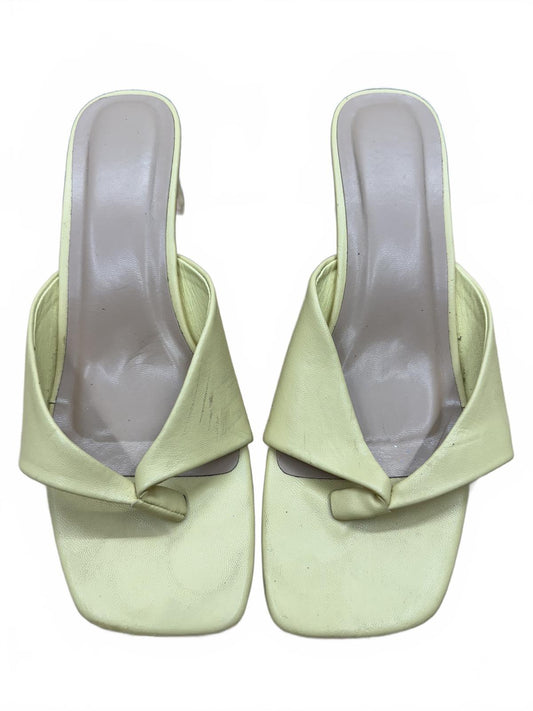 A New Day Yellow Heeled Sandals Y2K Square Toe Twisted Strap