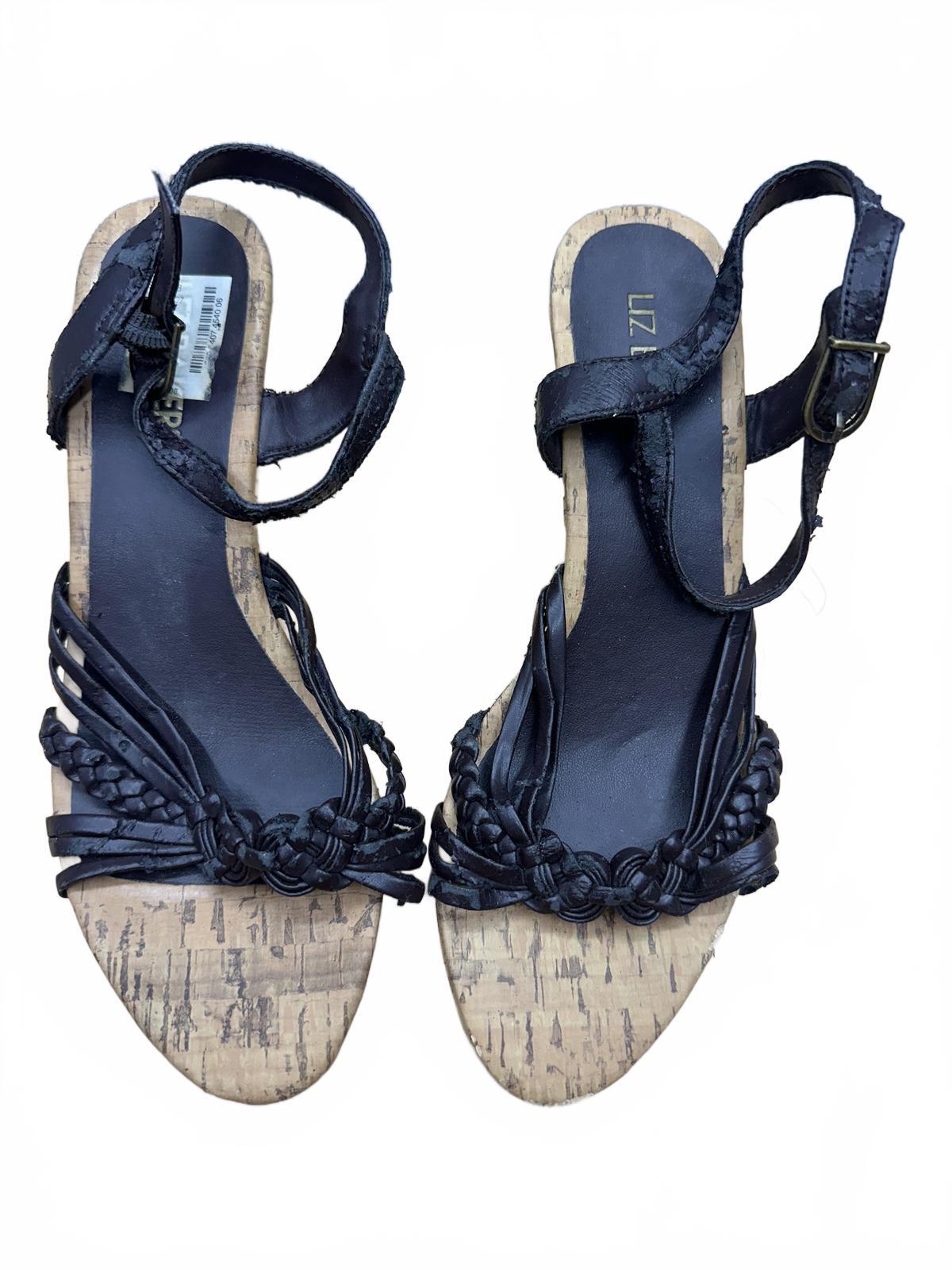 Liz Baker Brown Strappy Cork Wedge Sandals