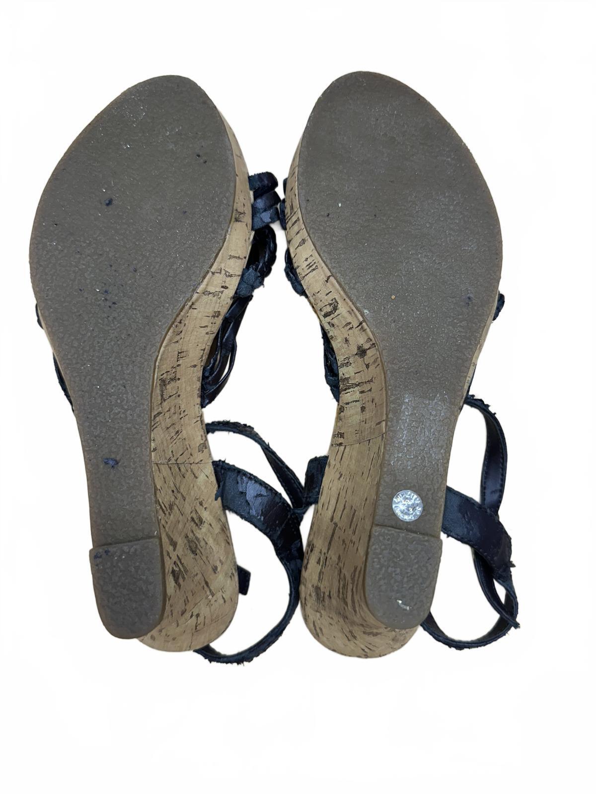 Liz Baker Brown Strappy Cork Wedge Sandals