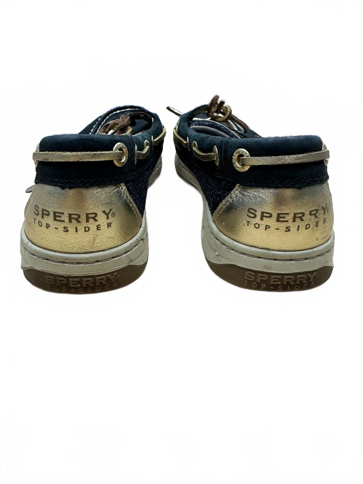 Sperry Black and Gold Boat Shoes Classic Nautical