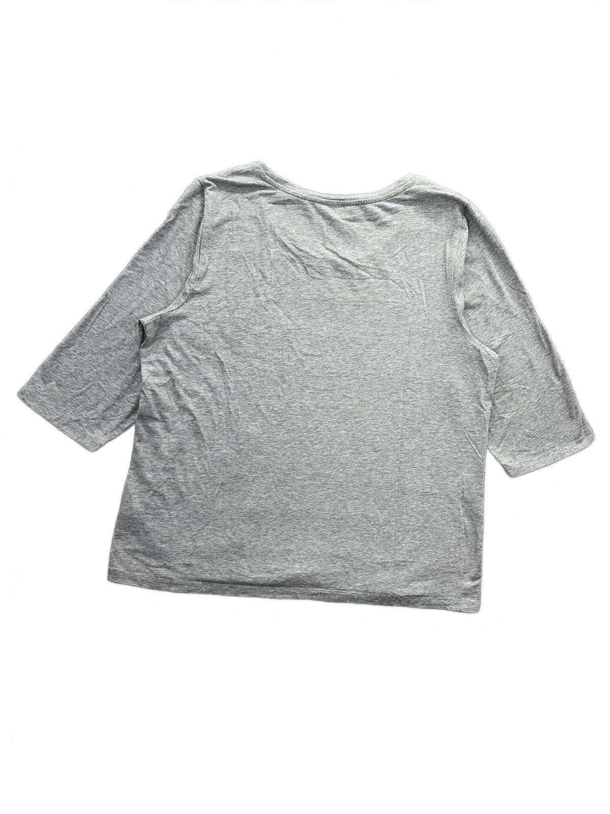 CJ Banks Light Gray Tunic Top Casual 3/4 Sleeve