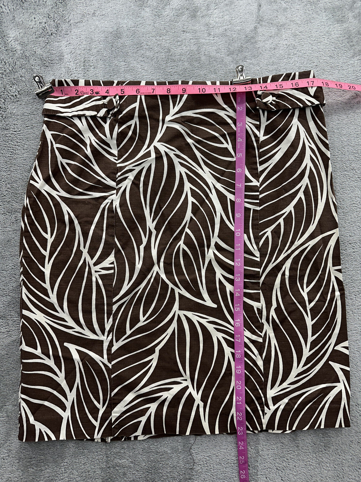 George Coffee House Print Skirt  Brown and Cream