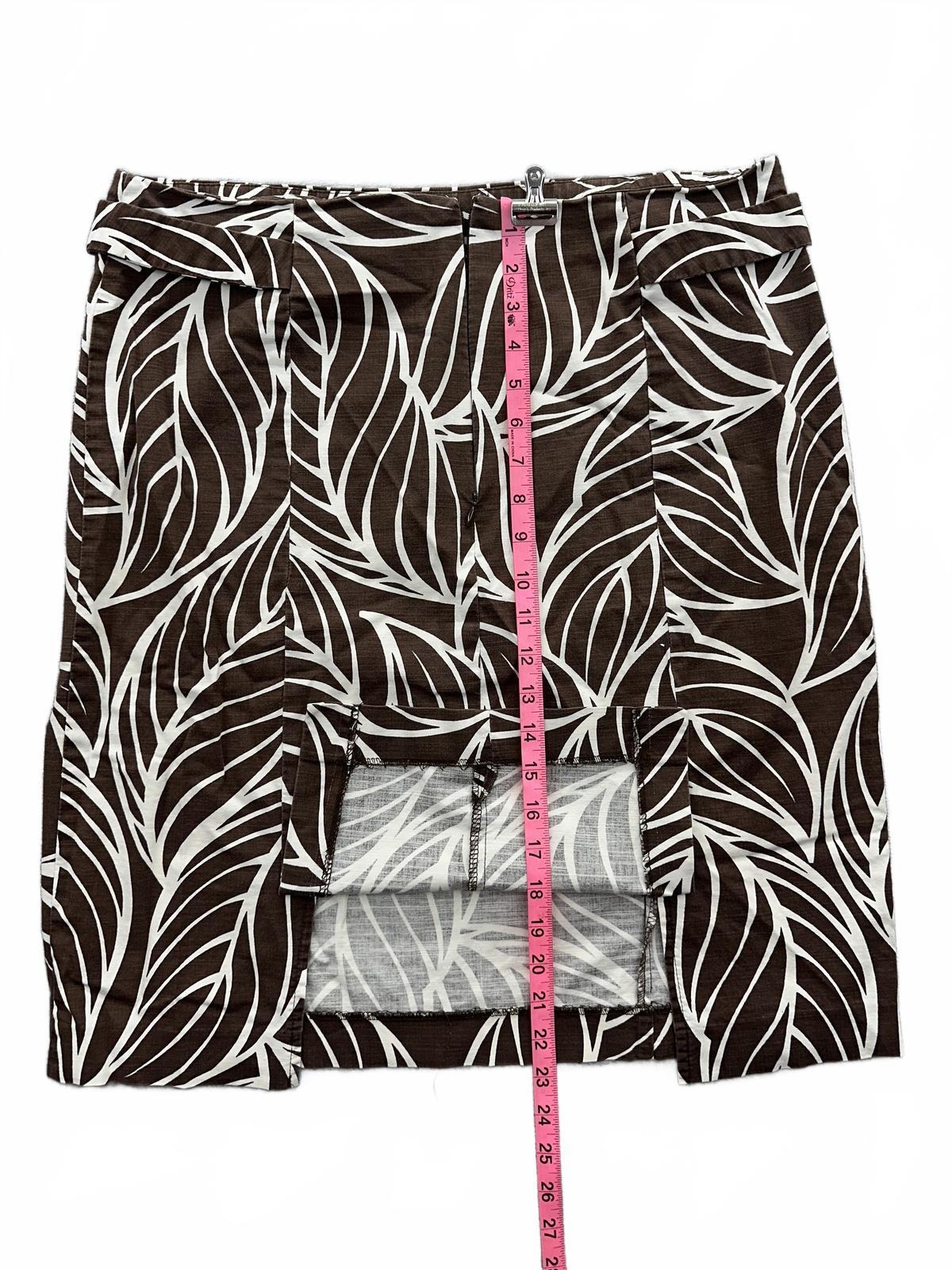 George Coffee House Print Skirt  Brown and Cream