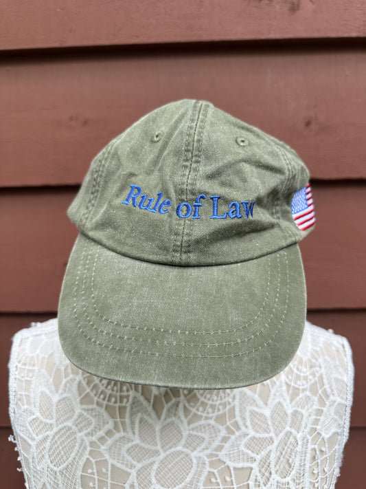 Adams Olive Green Rule of Law Embroidered Baseball Cap