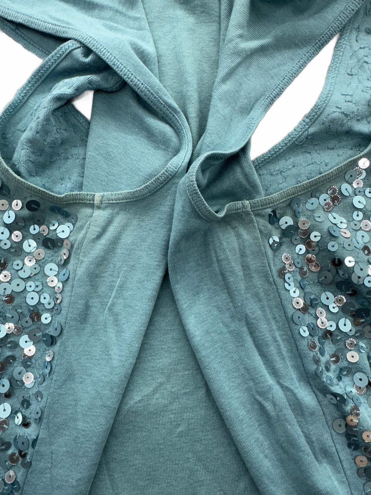 Apt. 9 Light Blue Sequin Tank Top